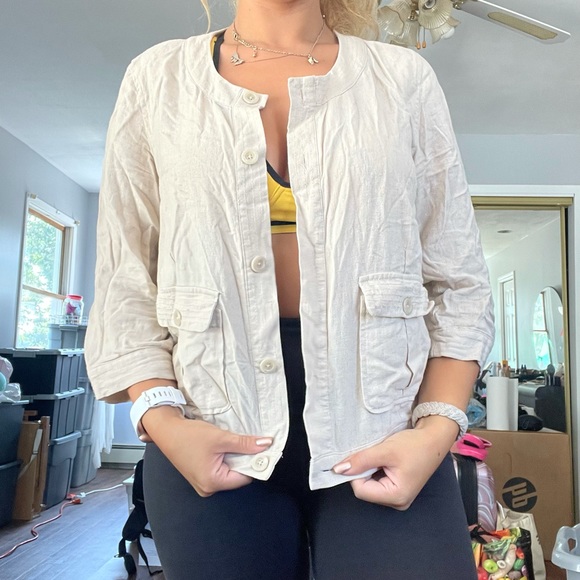 COUNTERPARTS Size 6 Tan Long Sleeve/Shacket - Picture 2 of 8